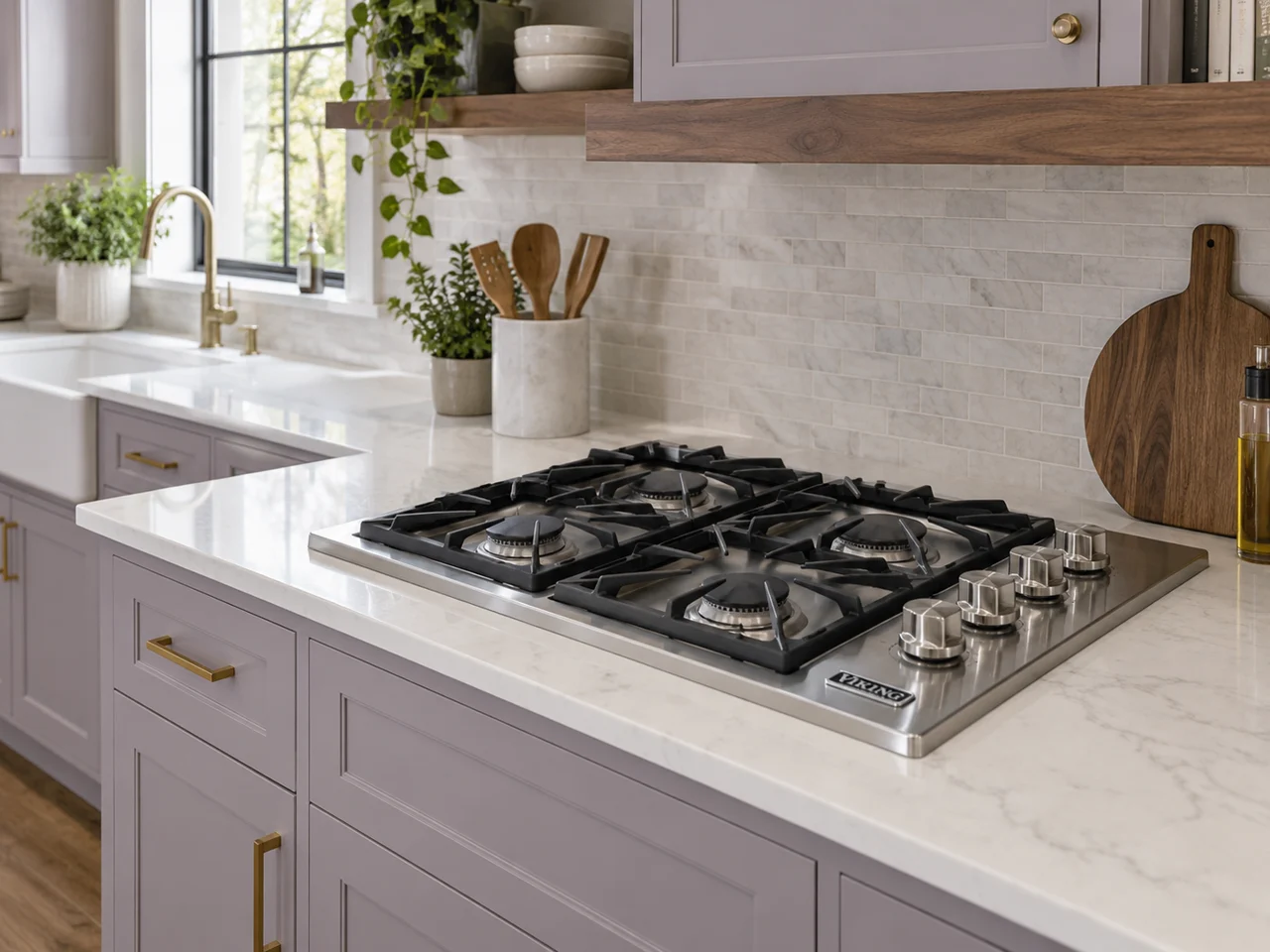 Illustration of a Viking cooktop