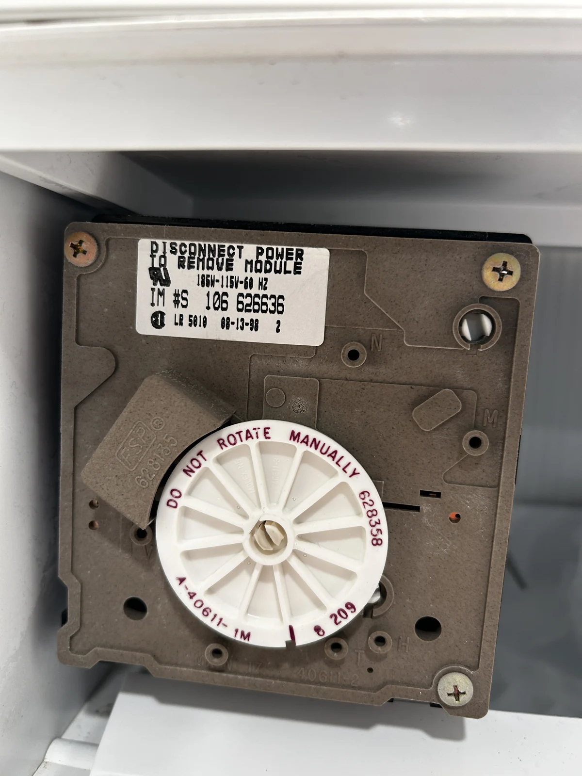 Ice-maker control detail from the owner’s work archive